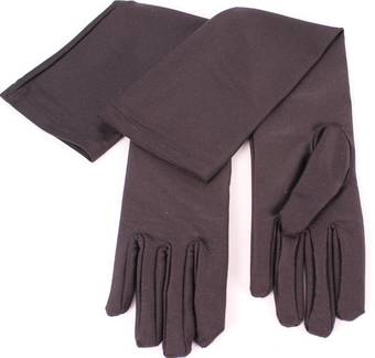 Evening glove elbow length spandex black S/EV5225/BLK